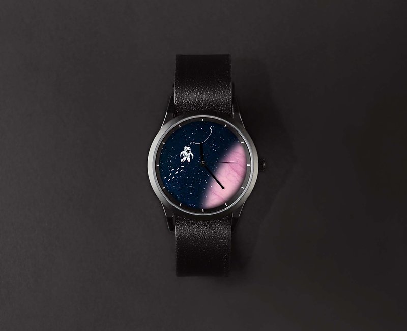 插畫X手錶-太空漫遊-1am - 女裝錶 - 其他金屬 粉紅色