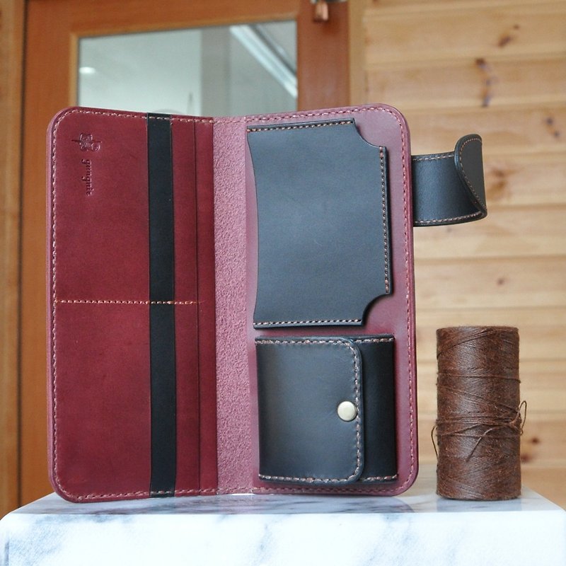 Long wallet with an emphasis on card storage No.2 Buttero - Wallets - Genuine Leather Purple