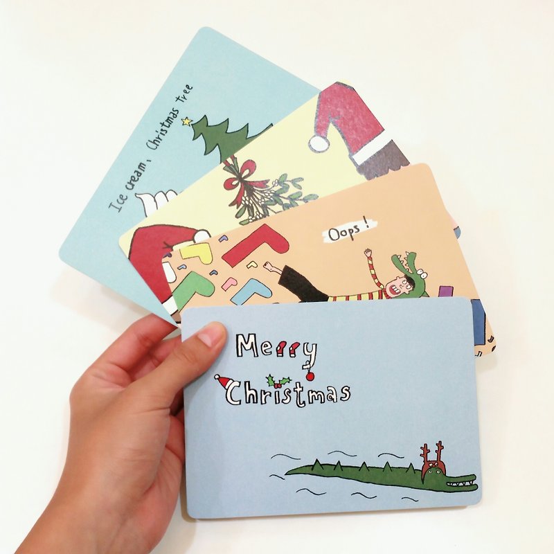 I want to buy a set of four Christmas postcards! - การ์ด/โปสการ์ด - กระดาษ หลากหลายสี