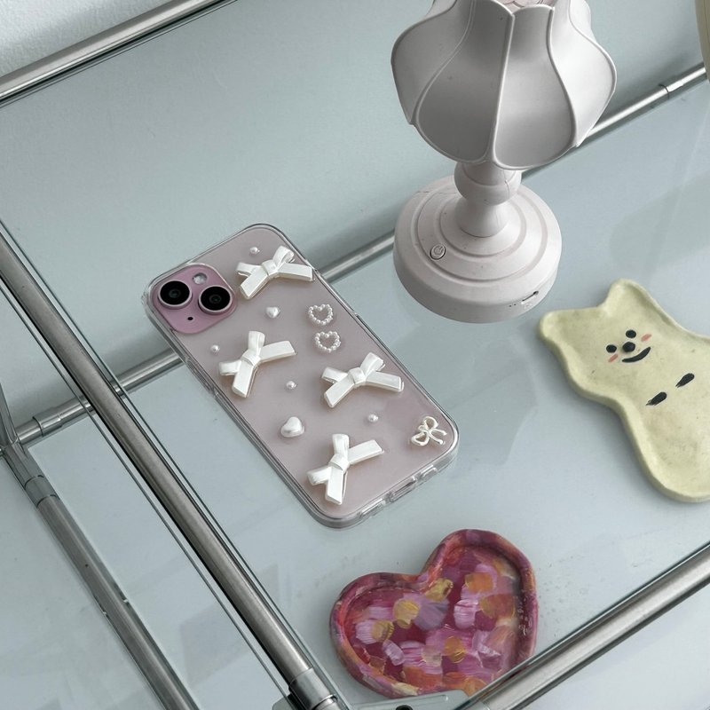pearl ribbon resin case - 手機殼/手機套 - 其他材質 