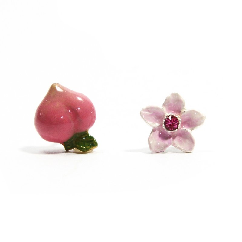 Flower & Peach peach flower earrings PA 467 - Earrings & Clip-ons - Other Metals Pink