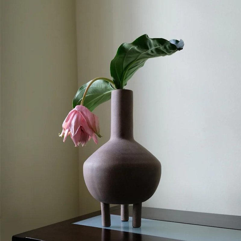 アヒルの花瓶 脂肪 - 陶器 - 花瓶・植木鉢 - 陶器 カーキ