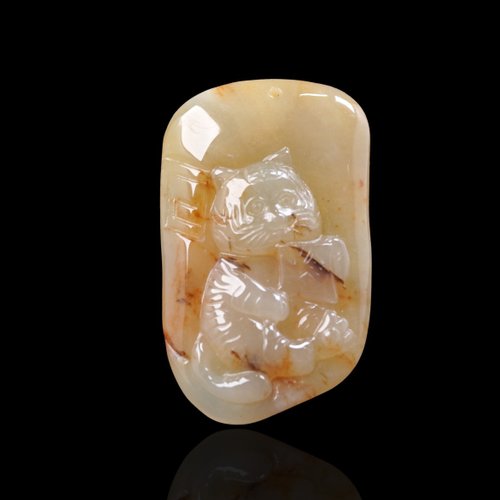 瓔珞珠寶盒 E.L.Jewelry Box 冰黃翡翡翠巧雕老虎項鍊 | 天然緬甸玉A貨翡翠 | 送禮