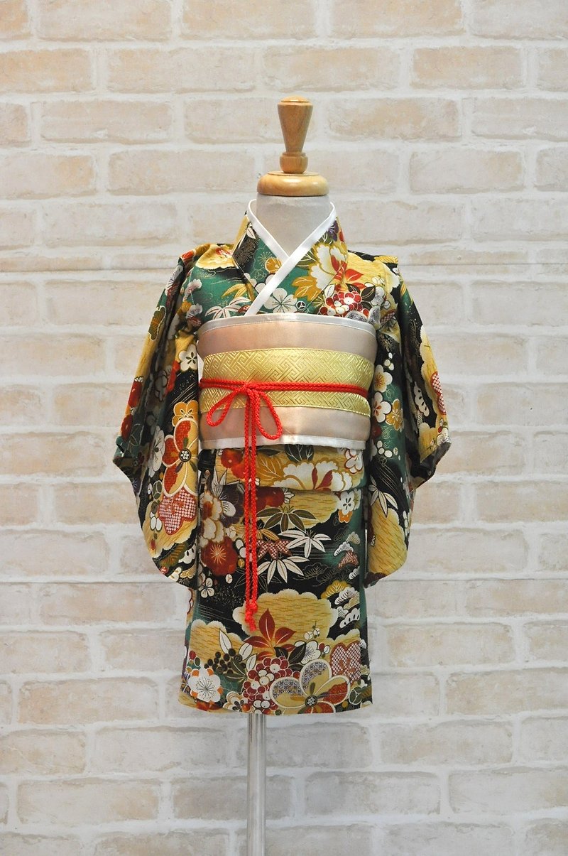Angel Nina hand-made green kimono adult version - เสื้อแจ็คเก็ต - ผ้าฝ้าย/ผ้าลินิน 