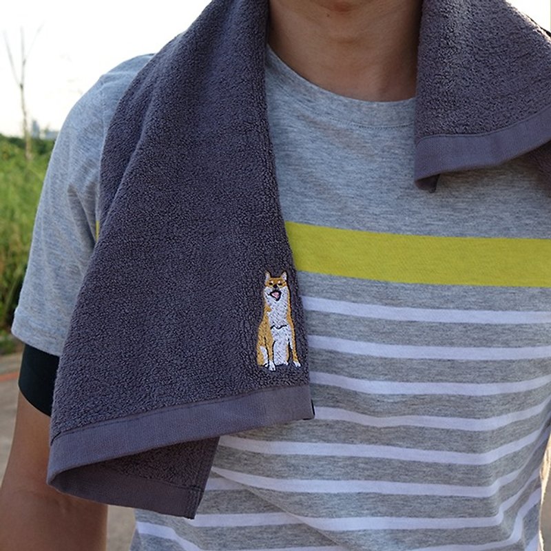 Shiba Inu cotton towel - ผ้าขนหนู - ผ้าฝ้าย/ผ้าลินิน สีใส