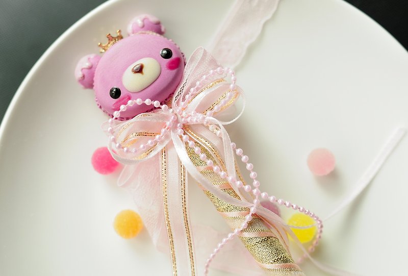 Sweet Dream☆Crown bear macaron ice cream shape signature pen/wedding small things birthday wedding props bride and sister gift - อุปกรณ์เขียนอื่นๆ - ดินเหนียว หลากหลายสี