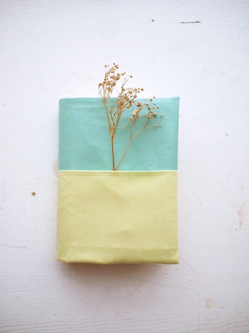 Simple double-layer handmade book / book cover (notebook / diary / PDA) - ปกหนังสือ - ผ้าฝ้าย/ผ้าลินิน สีเหลือง