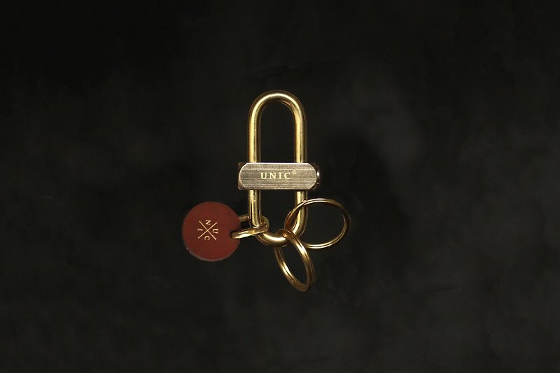 UNIC classic Luban lock keychain/ Bronze keychain/backpack hook charm [can be customized] - Keychains - Copper & Brass Gold