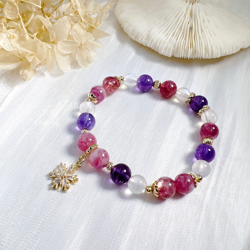 Amethyst | Amethyst | Blue Moonlight | Moonstone | Customized Bracelet - Bracelets - Crystal 