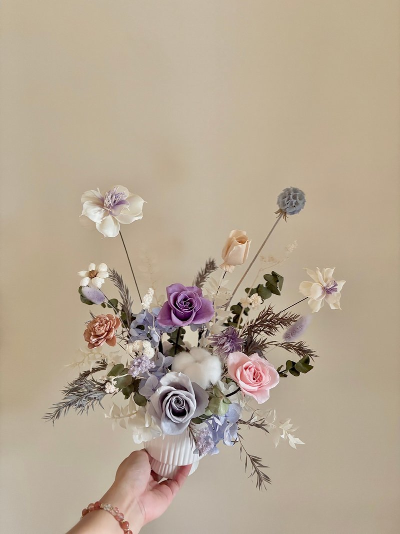 sueing_blossom 薰衣草永生玫瑰開幕桌花 - 乾燥花/永生花 - 植物．花 