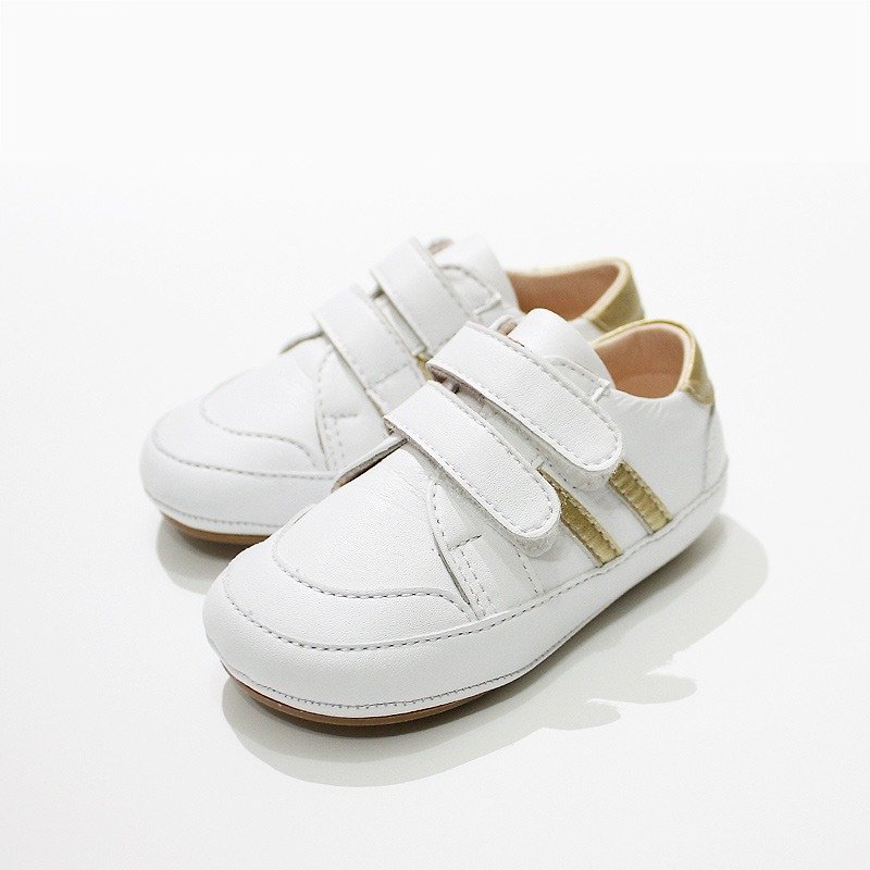 AliyBonnie Shoes Casual Sports Wind Baby Shoes - Platinum with 13 - รองเท้าเด็ก - หนังแท้ ขาว