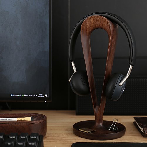 Universal Headphone Stand Wooden Headphone Stand Brass Creative Black  Walnut Headphone Shelf Bracket Headset Headphone Holder Earphone Rack  Headset