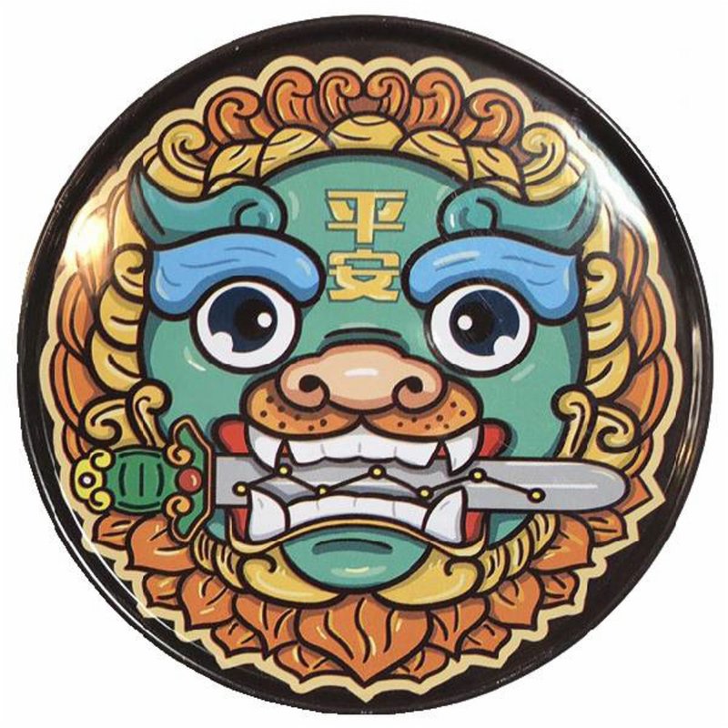 保安劍獅【圓型杯墊】 - 杯墊 - 其他金屬 橘色