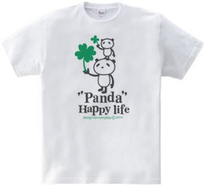 Panda and Clover [both sides] 150.160 (WomanM.L) T-shirt order product] - Women's T-Shirts - Cotton & Hemp White