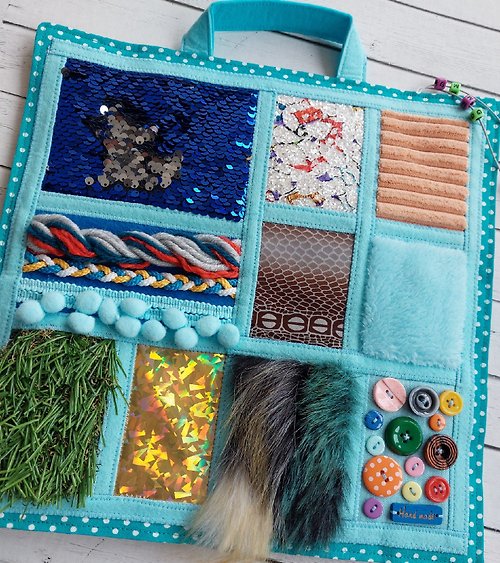 Happy Toy House Fidget blanket mat dementia, Lap blanket quilt for Alzheimers