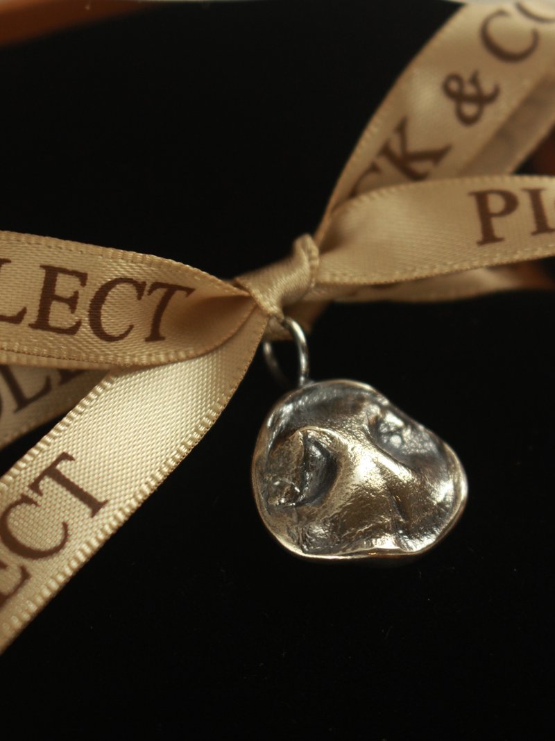 Custom Pet Nose, Paw & Human Fingerprint Memorial Jewelry Pendant - Custom Pillows & Accessories - Sterling Silver Silver