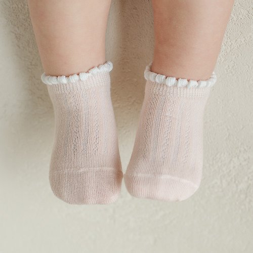 日安朵朵 Happy Prince Rona優雅花邊輕薄透氣嬰兒童船型襪2雙組