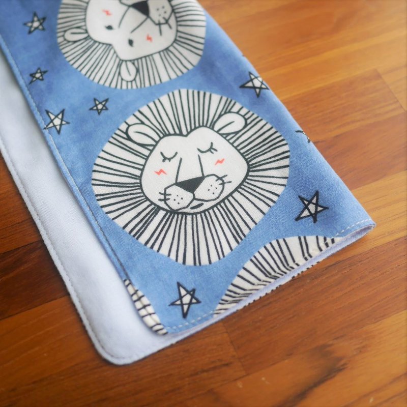 限量訂製款=日本二重紗手帕=童趣風=百變獅子王=淺藍(共2色) - 手帕 - 棉．麻 
