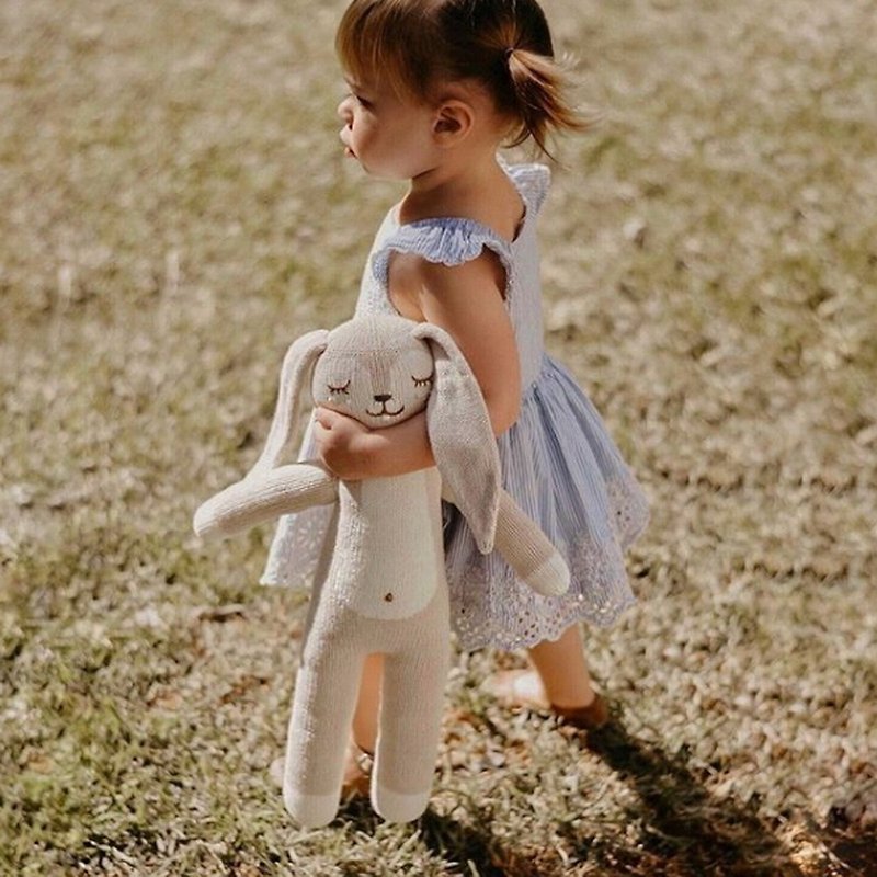 American Blabla Kids | Cotton Knitted Doll (Large) - Khaki Bunny 1-04-061 - Kids' Toys - Cotton & Hemp Khaki