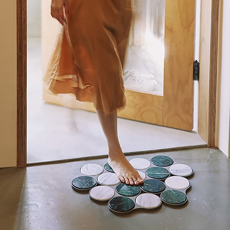 【Qiyu Home Furnishing】Respect. Home door marble cool feeling floor mat - พรมปูพื้น - หิน สีเขียว