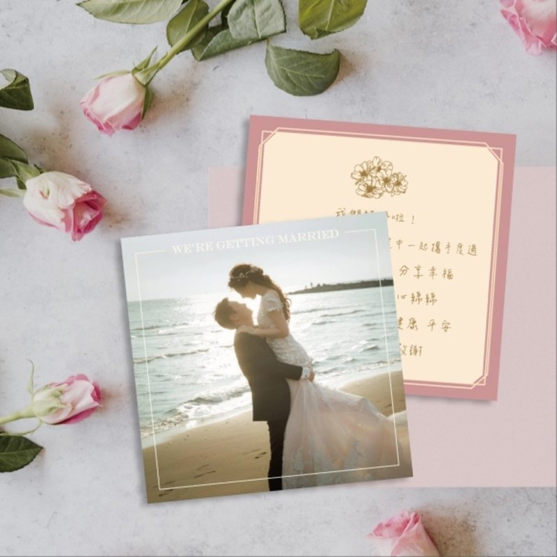 Wedding photo full page double-sided custom wedding thank you card 9X9 wedding thank you card wedding thank you card photo thank you card - การ์ด/โปสการ์ด - กระดาษ หลากหลายสี