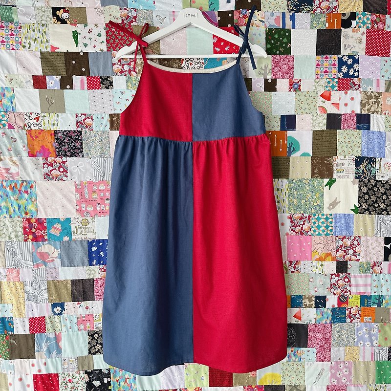 - Half series - spaghetti strapped single layer dress - - One Piece Dresses - Cotton & Hemp Multicolor