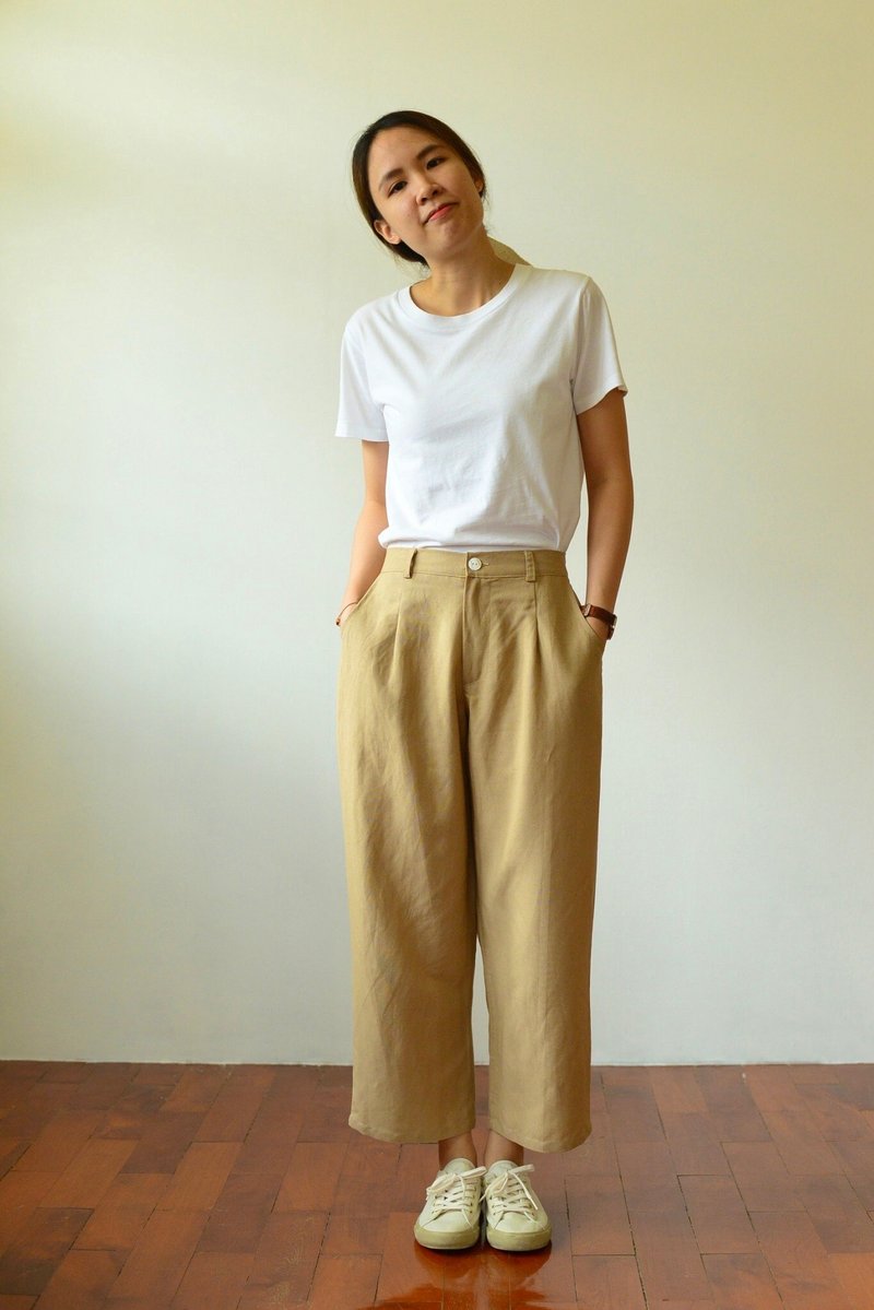 Linen straight leg pants - Women's Pants - Linen 