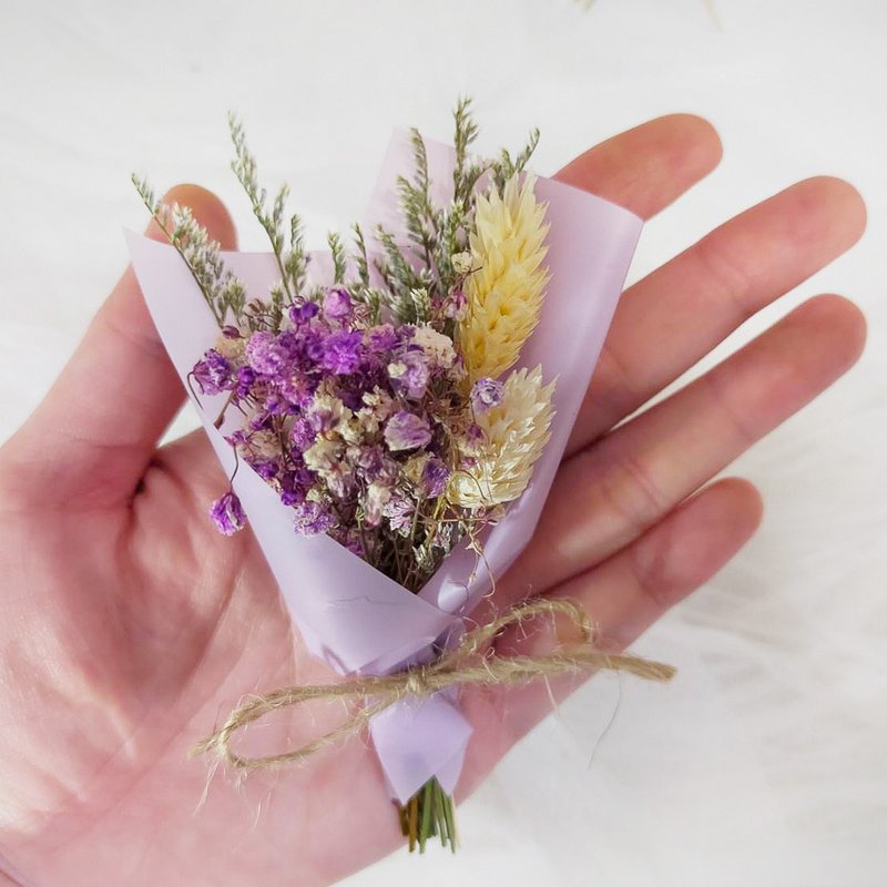 Colorful mini bouquet | random color matching | wedding small things immortal flower dry flower bouquet - Dried Flowers & Bouquets - Plants & Flowers Purple