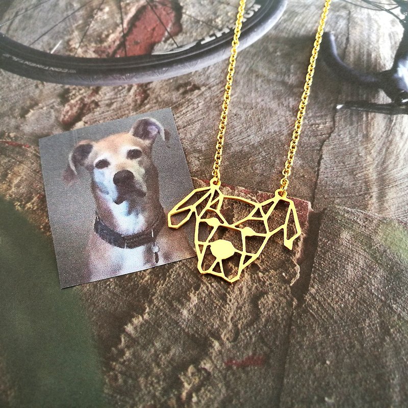 【ของขวัญสั่งทำพิเศษ】สร้อยคอรูปสุนัข ออกแบบตามรูปสุนัขลูกค้า - สร้อยคอ - ทองแดงทองเหลือง สีทอง