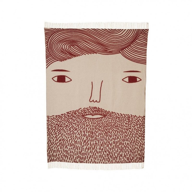 Beardy Man Rug | Donna Wilson - ผ้าห่ม - ขนแกะ สีกากี