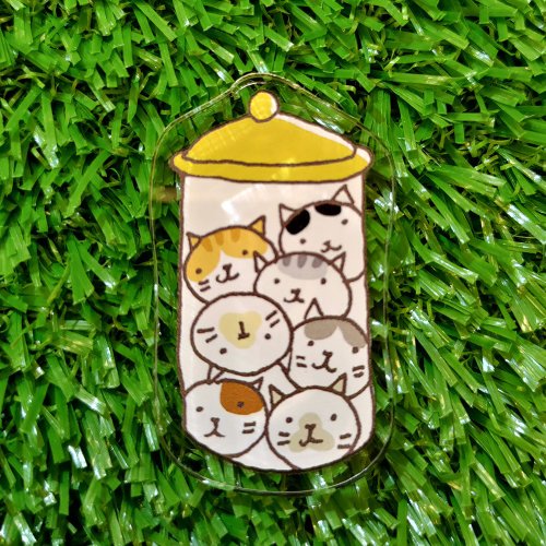 3貓小舖 壓克力磁鐵-糖果罐貓(插畫家:貓小姐)(最長邊5cm)