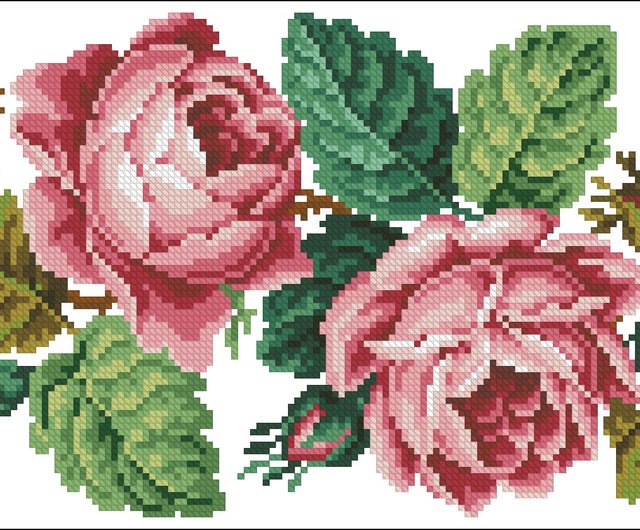 Vintage Petit-point Needlework Red Rose in Standing Frame from 1960s   Cross stitch flowers, Floral cross stitch pattern, Cross stitch rose