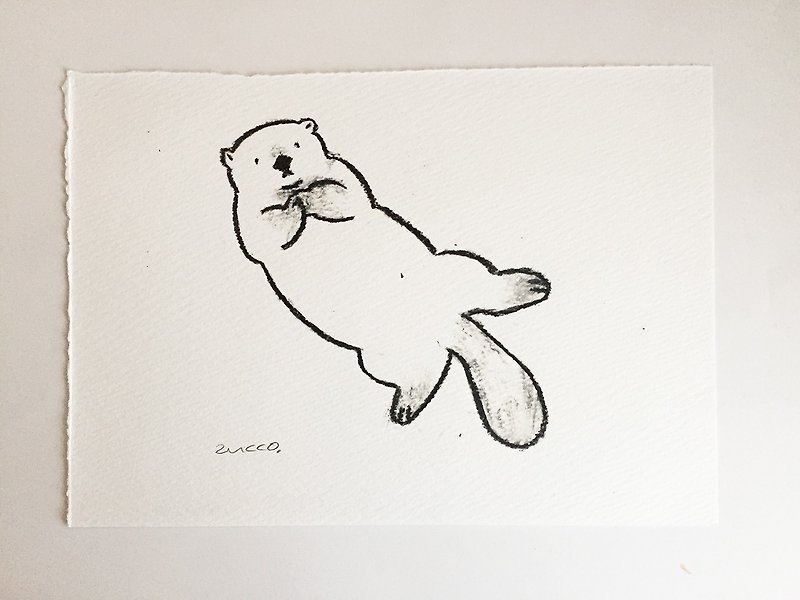 Sea otter original picture - Posters - Paper White