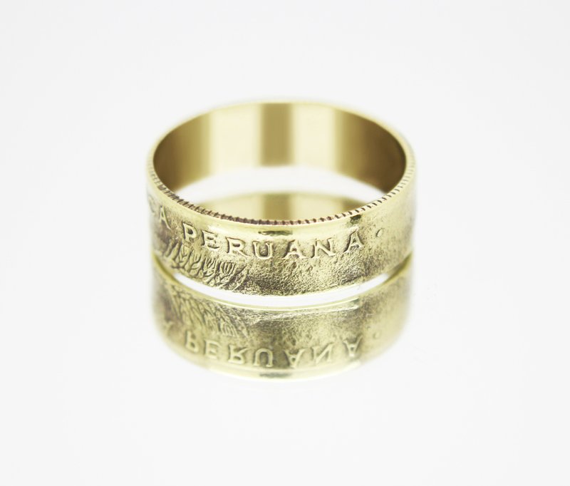 Peru Coin Ring 20 centavos 1960 coin rings for men coin rings for women - 戒指 - 其他金屬 