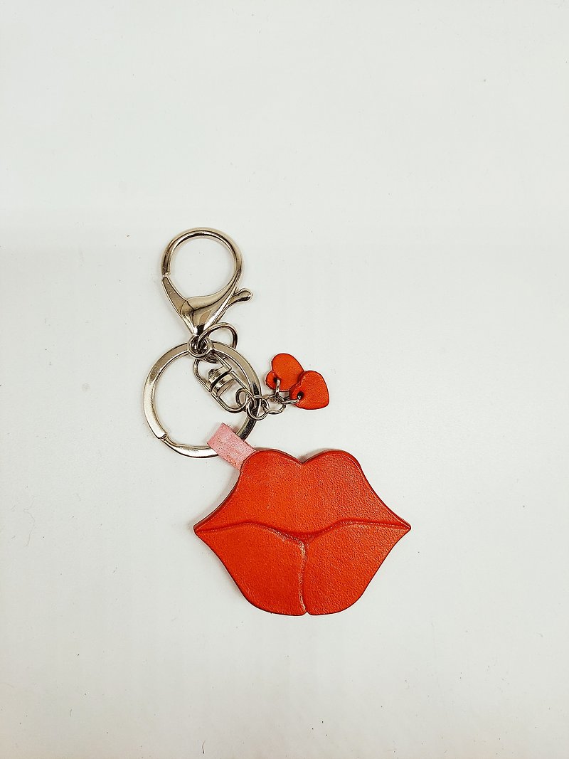 EASY CARD - RED LIPS - Keychains - Genuine Leather Red