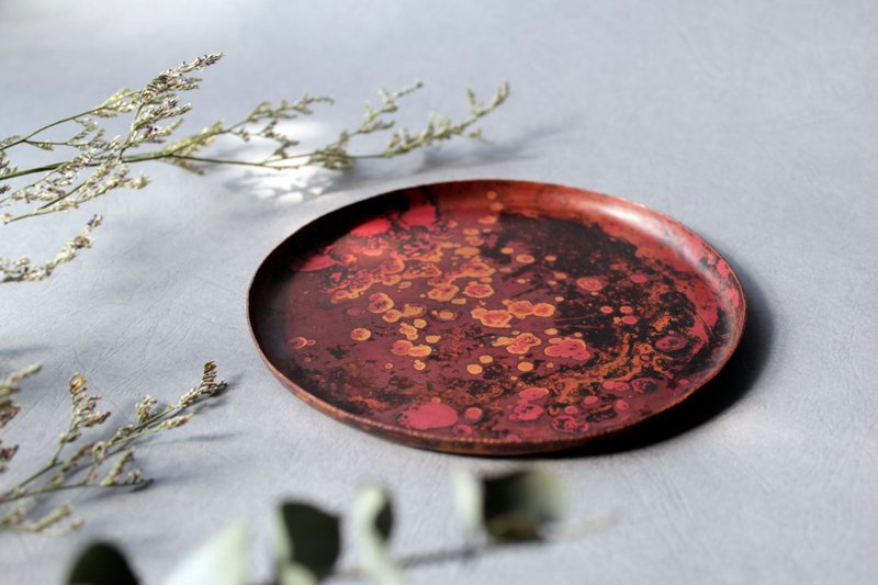 墨漬圓盤A - 擺飾/家飾品 - 銅/黃銅 紅色