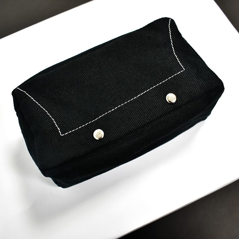 Cosmetic bag ∣ zipper storage bag - Toiletry Bags & Pouches - Cotton & Hemp Black
