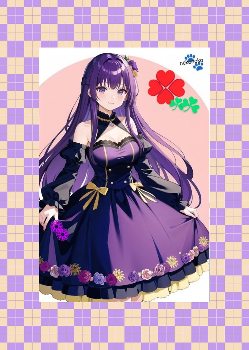 オリジナル人物ステッカー　No.20 - 貼紙 - 紙 紫色