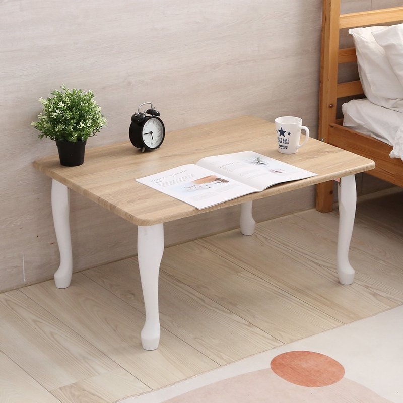 [Slowly] MIT contrasting wood grain Japanese room storage table and room table folding table folding table - Dining Tables & Desks - Other Materials White