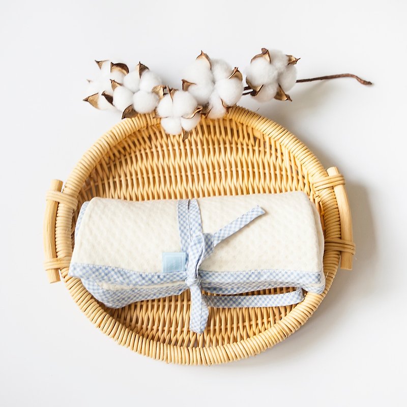 my little star Japanese style small fresh organic cotton quilt (55cm x 80cm) - อื่นๆ - ผ้าฝ้าย/ผ้าลินิน สีน้ำเงิน