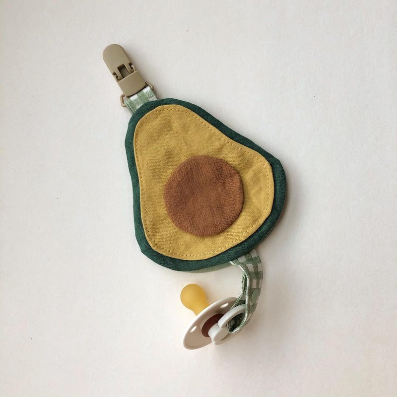 Avocado Pacifier Chain + Dust Cover - Baby Bottles & Pacifiers - Cotton & Hemp Green