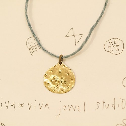 viva viva jewel studio ぷっくり雫 drop リネン紐ペンダント 素材 真鍮、麻紐