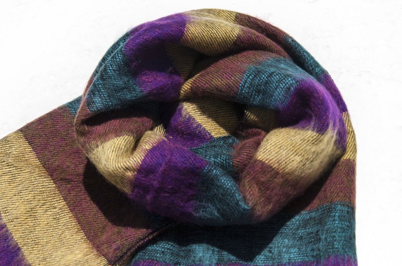 Pure wool shawl/knit scarf/knit shawl/covering/pure wool scarf/wool shawl-Sala - Knit Scarves & Wraps - Wool Multicolor