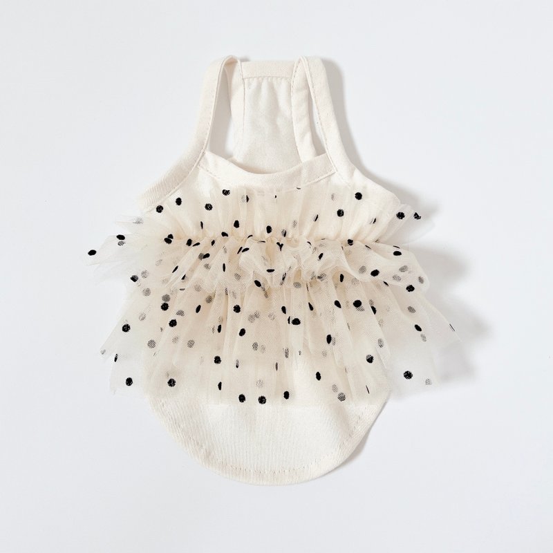 Dog Wear・Back Tulle Camisole - Cream - Clothing & Accessories - Cotton & Hemp White