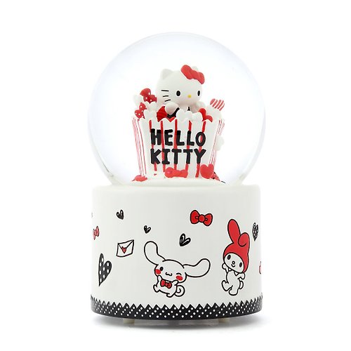 JARLL 讚爾藝術 Hello Kitty 歡樂派對 水晶球音樂盒 生日 情人節 聖誕禮物 療癒