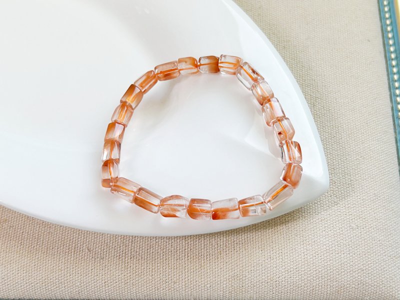 維納斯水晶【冰塊橘兔毛】增強自信和力量 消除消極情緒 - 手鍊/手鐲 - 水晶 橘色
