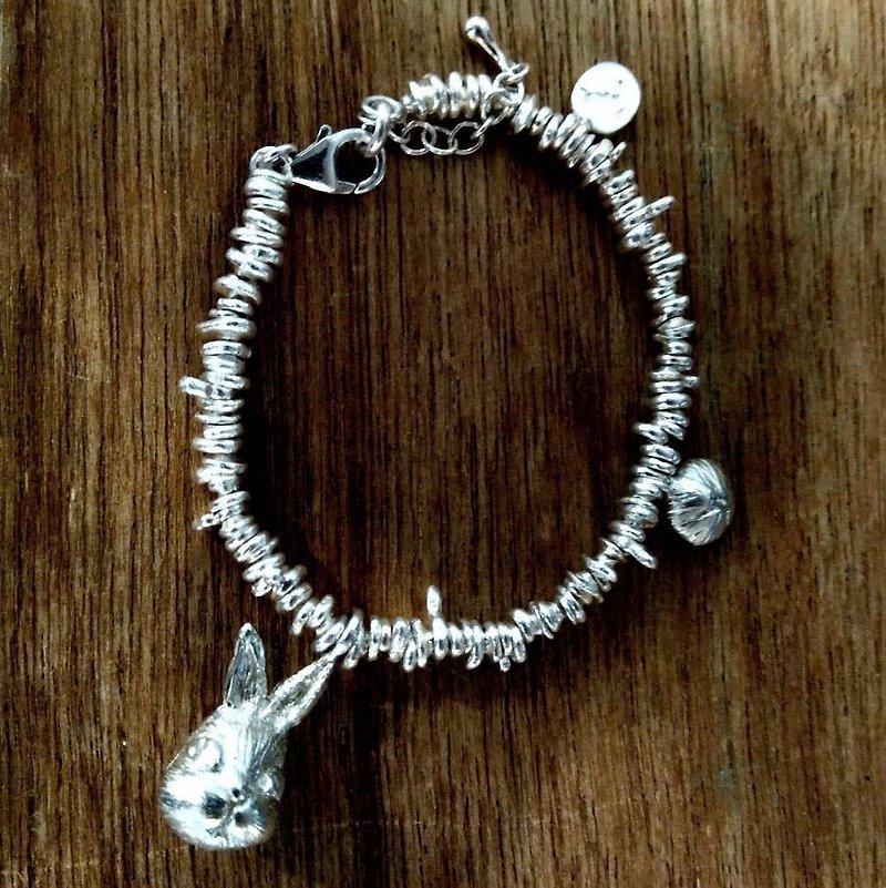 emmaAparty sterling silver bracelet: Tudou rabbit nose bracelet (three-dimensional work) - Bracelets - Sterling Silver 