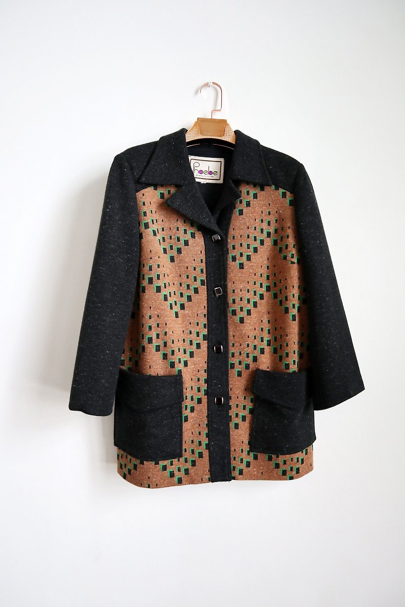 Pumpkin Vintage. Vintage small square coat - Women's Casual & Functional Jackets - Wool 