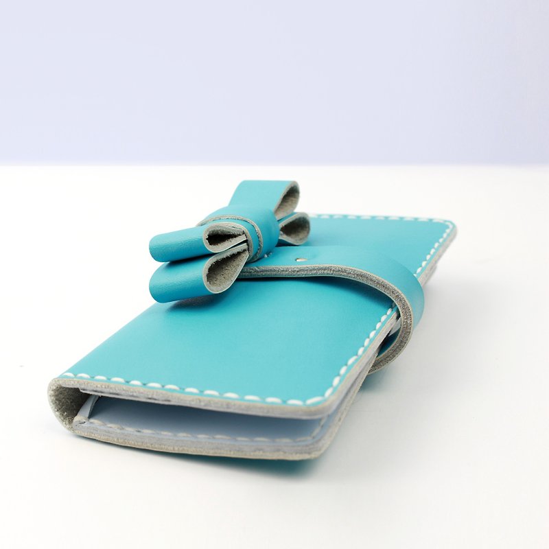 Zemoneni leather purse Wallet all purpose for coin card and money notes in Sky blue color - Wallets - Genuine Leather Blue