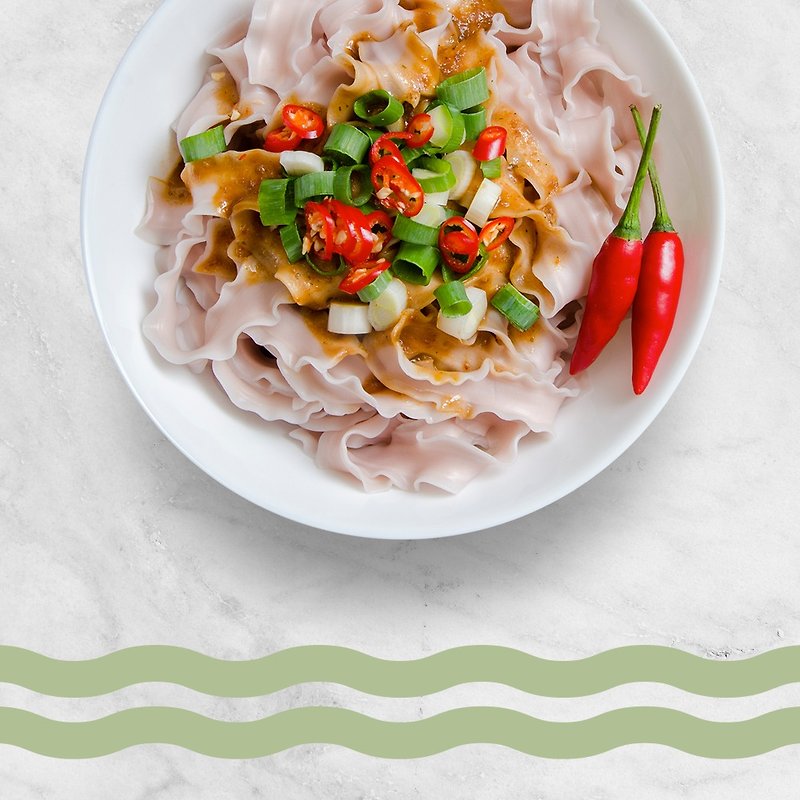 [Wu Du Noodles] Aloe and Purple Sweet Potato Noodles + Miso Chili Sauce | Vegan | (3 packs/bag) - Noodles - Other Materials 